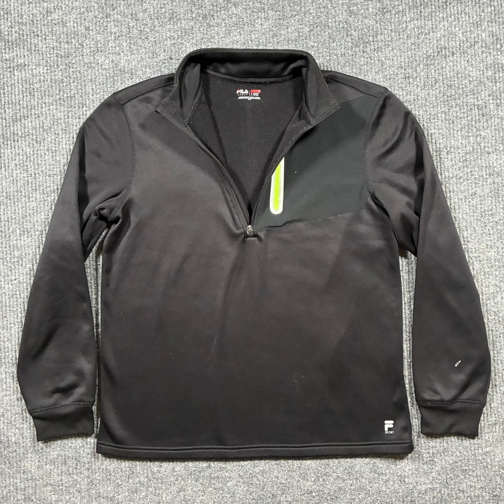 FILA Sport Live In Motion Men's Sweatshirt Activewear Black Size L Long Sleeve